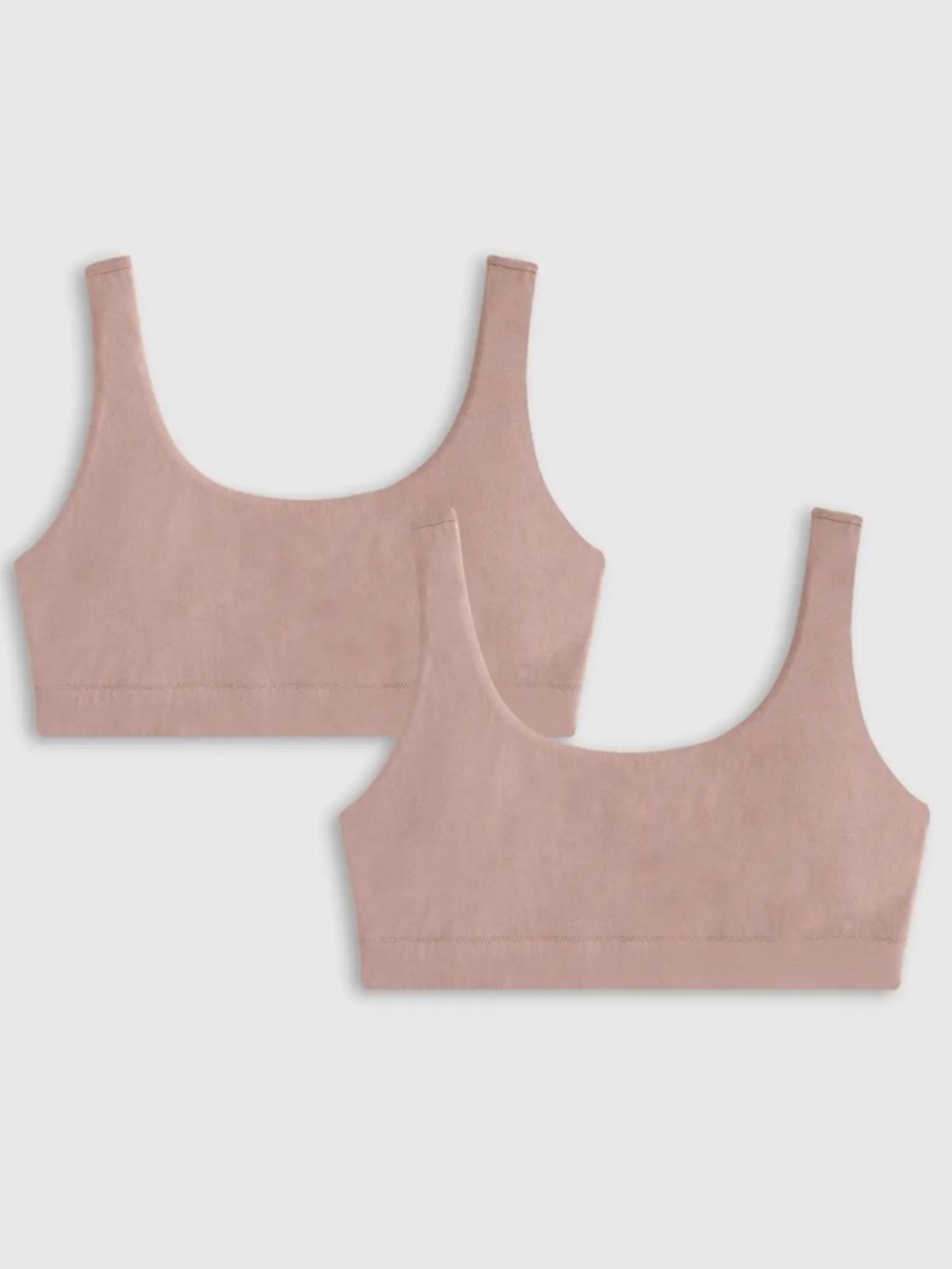 Quince Organic Scoop Bralette Black/ Warm Sand 2 Pack NEW Sz S